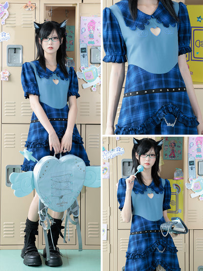 Blue Plaid Cake Dress