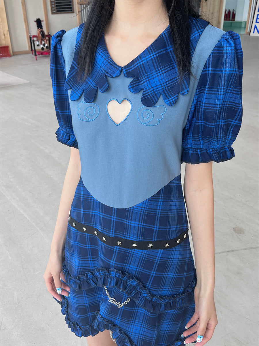 Blue Plaid Cake Dress