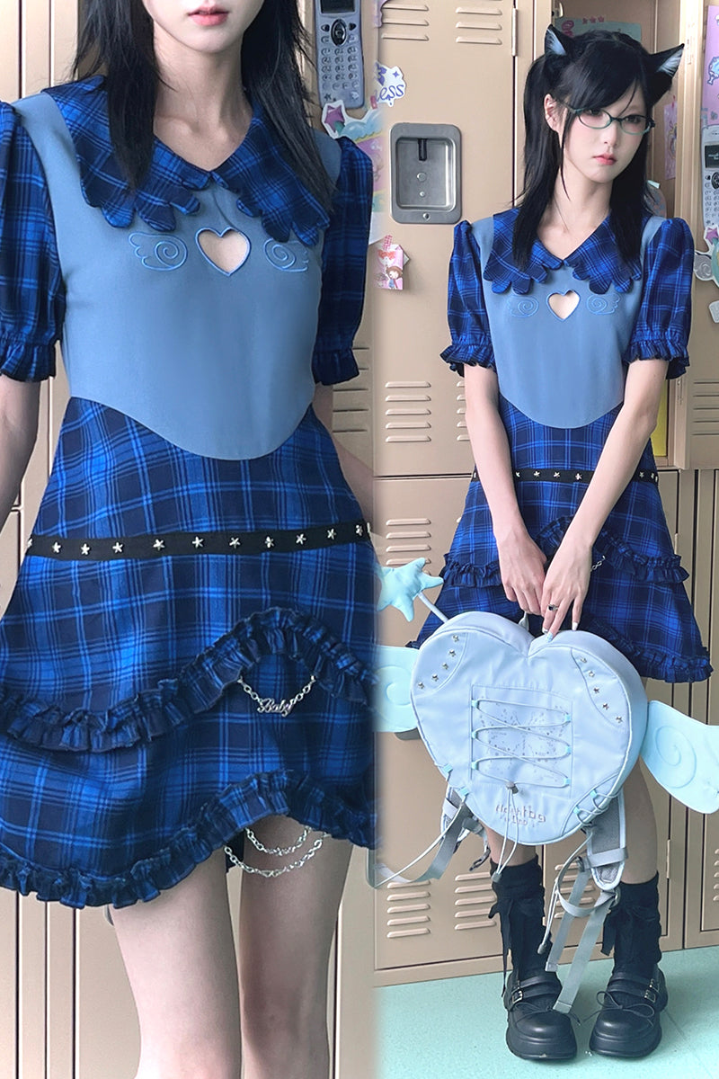 Blue Plaid Cake Dress