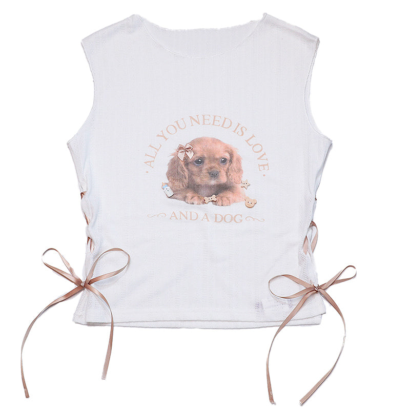 Collage Dog Short Sleeveless Singlet