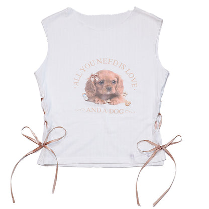 Collage Dog Short Sleeveless Singlet