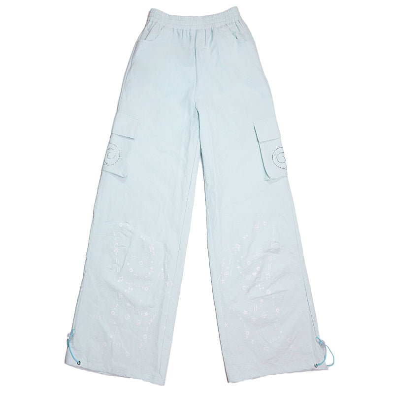 Butterfly Drilling Straight Leg Wide Leg Work Trousers