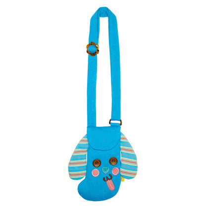 Blue cross-body mini cell phone dog bag