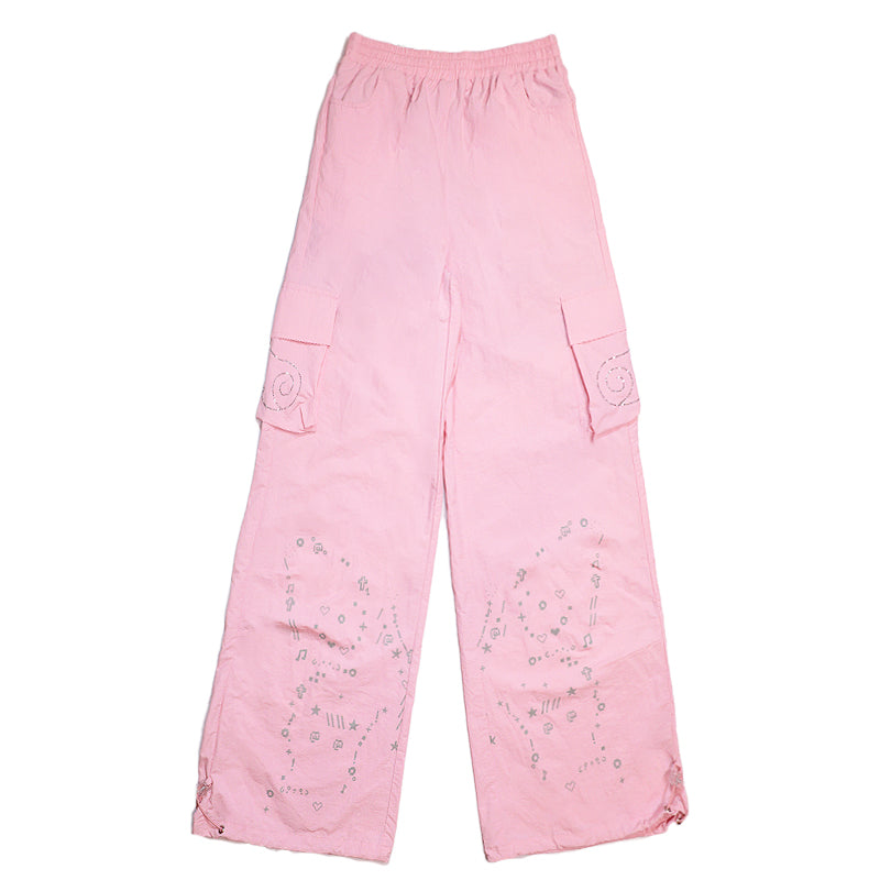 Butterfly Drilling Straight Leg Wide Leg Work Trousers