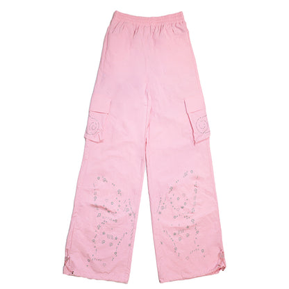 Butterfly Drilling Straight Leg Wide Leg Work Trousers