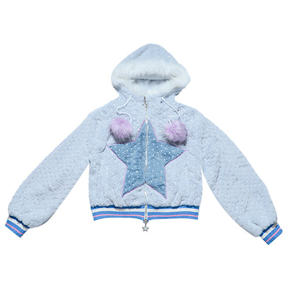 Star Plush Hooded Jacket