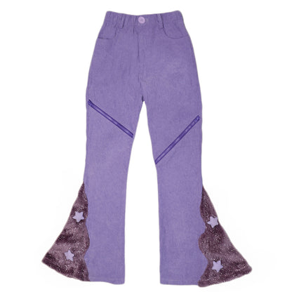 Purple Corduroy Flare Pants