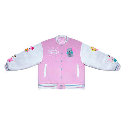 sunonebird co-branded College Pink Baseball Shirt Jacket