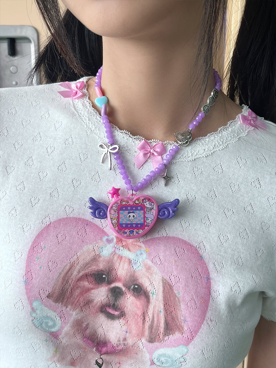 Electronic Pet Machine Necklace