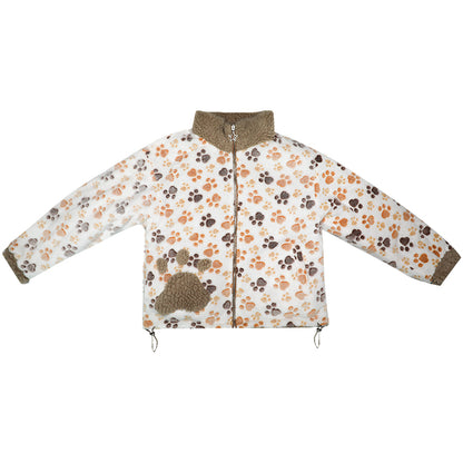 Double sided claw printed plush jacket