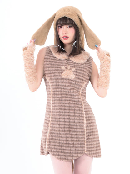 Brown Rabbit Ear Scarf