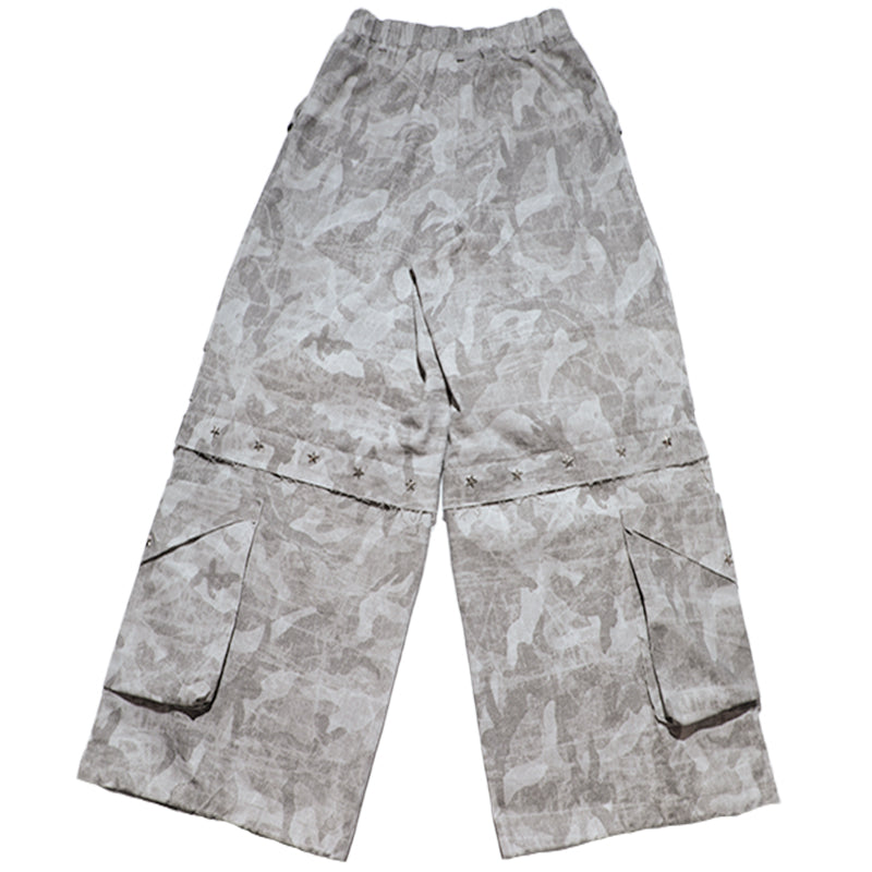 Two-way detachable camouflage work trousers