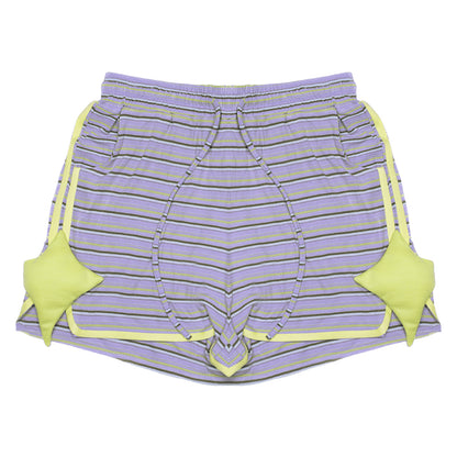 Purple striped star shorts